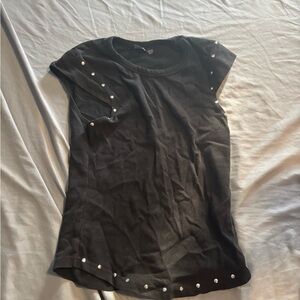 Studded Black Short Sleeve Tee